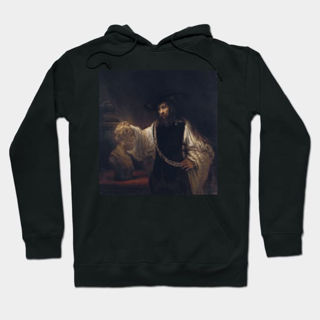 Aristotle with a Bust of Homer by Rembrandt Hoodie by Classic Art Stall